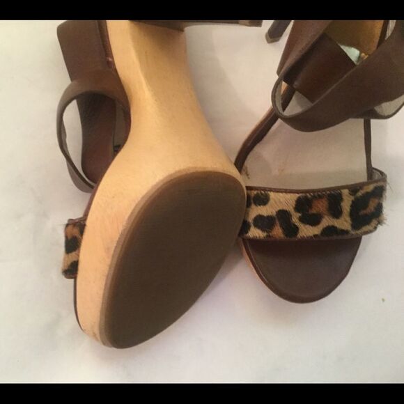 Michael Kors Calf Hair Animal Print Leather Wooden - Picture 5 of 11